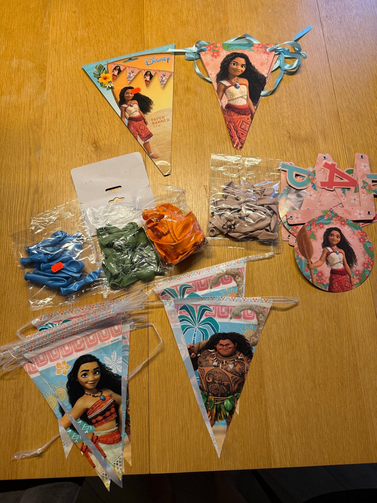 Vaiana verjaardag versiering set: diverse vlaggen, ballonnen, Ophalen, Nieuw, Versiering, Verjaardag