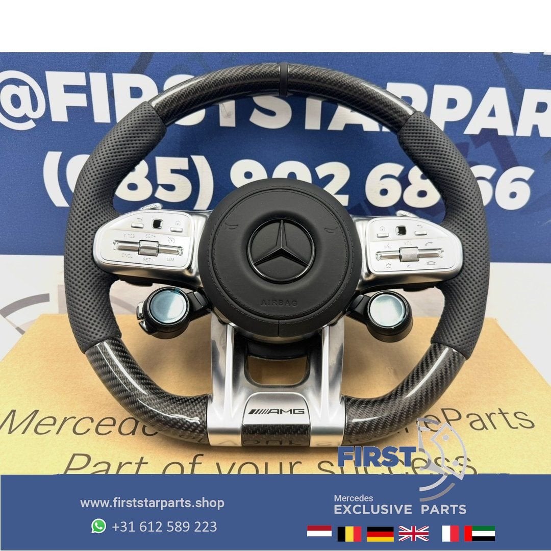 AMG CARBON STUUR + QUICK RESPONS KNOPPEN A35 A45 CLA45 C63 E, Gebruikt, -, Ophalen of Verzenden, -