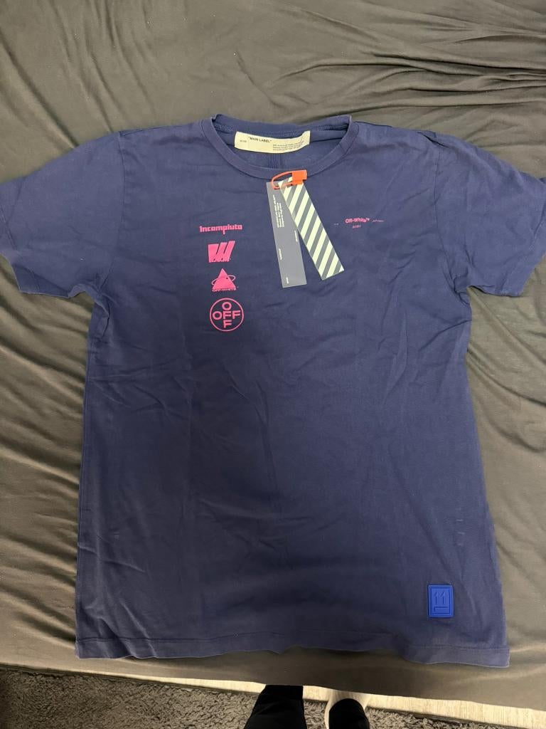 Off White t-shirt maat L, Maat 52/54 (L), Blauw, Ophalen of Verzenden, Zo goed als nieuw