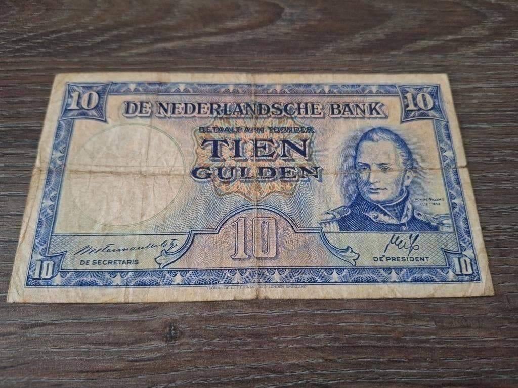 Biljet 10 gulden Willem I / Staatsmijnen, 1945, Postzegels en Munten, Ophalen of Verzenden, 10 gulden