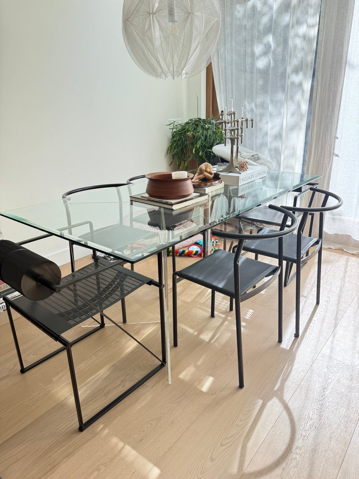 Prachtige glazen tafel 180 x 90 cm, Huis en Inrichting, Ophalen, Gebruikt, 50 tot 100 cm, Glas
