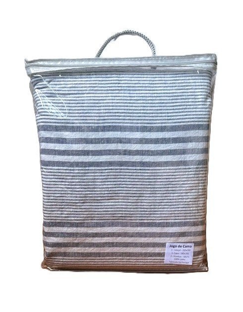 100% linnen SET. Laken 260x280 + Hoeslaken 180x200 + Slopen, Blauw, Hoeslaken of Sloop, Ophalen of Verzenden, Nieuw