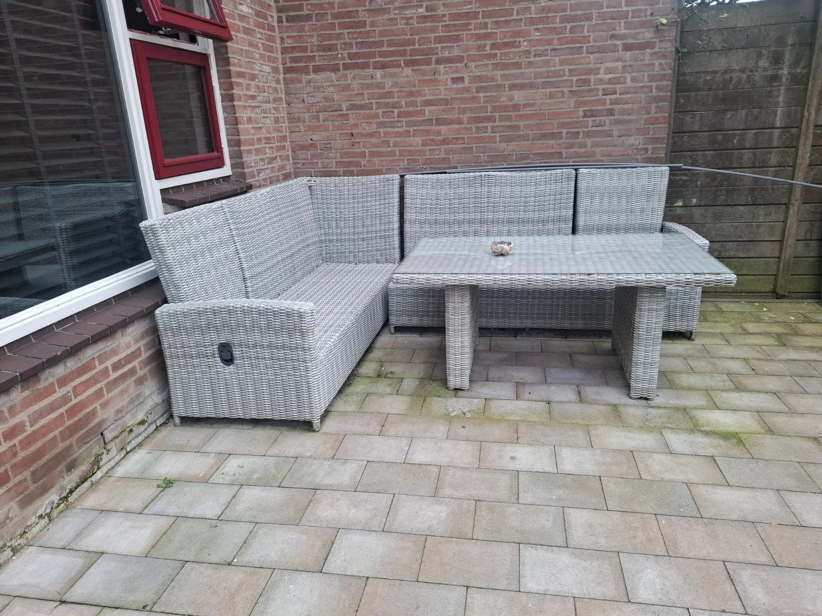 Hoek Dining Loungeset verstelbaar, Tuin en Terras, Ophalen, Zo goed als nieuw, Wicker