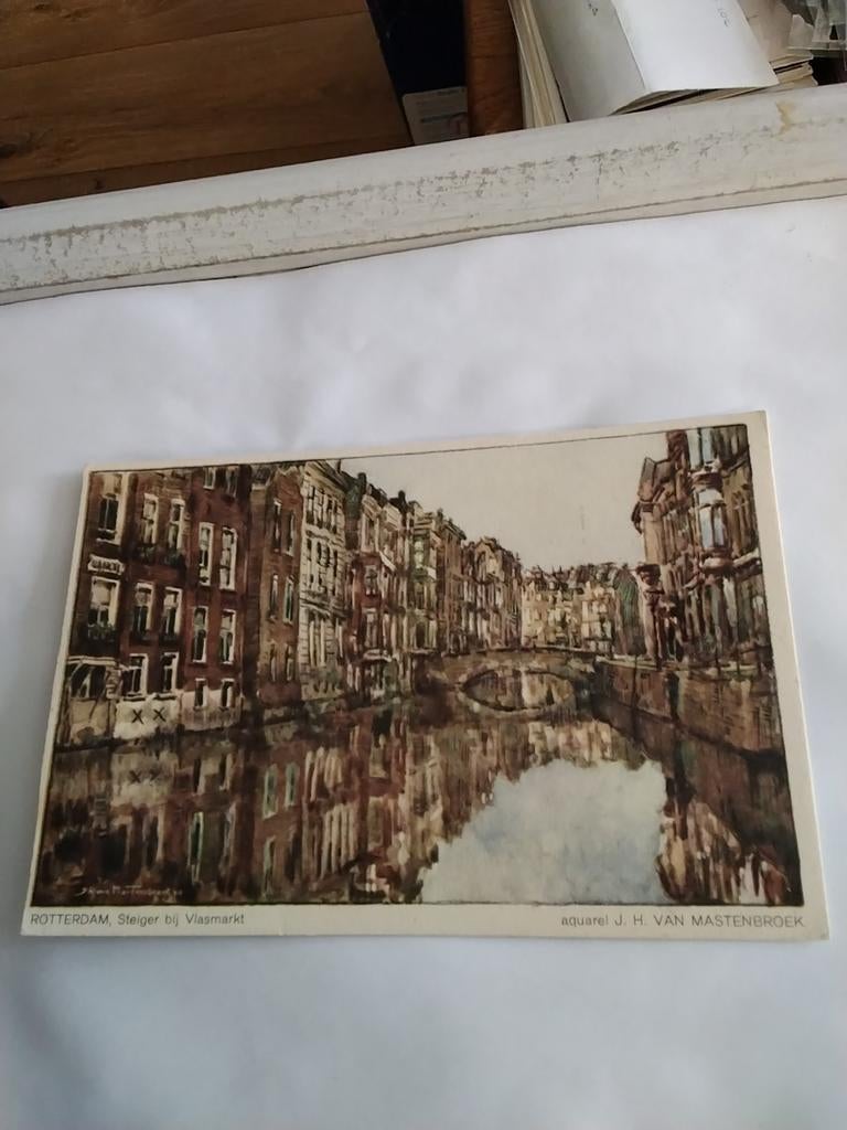 ROTTERDAM. STEIGER BIJ VISCHMARKT. 1940, Ophalen of Verzenden, 1920 tot 1940, Zuid-Holland