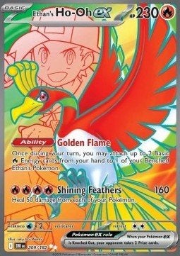 Ethan's Ho-Oh EX 209/182 - DESTINED RIVALS, Ophalen of Verzenden, Nieuw, Losse kaart, Foil