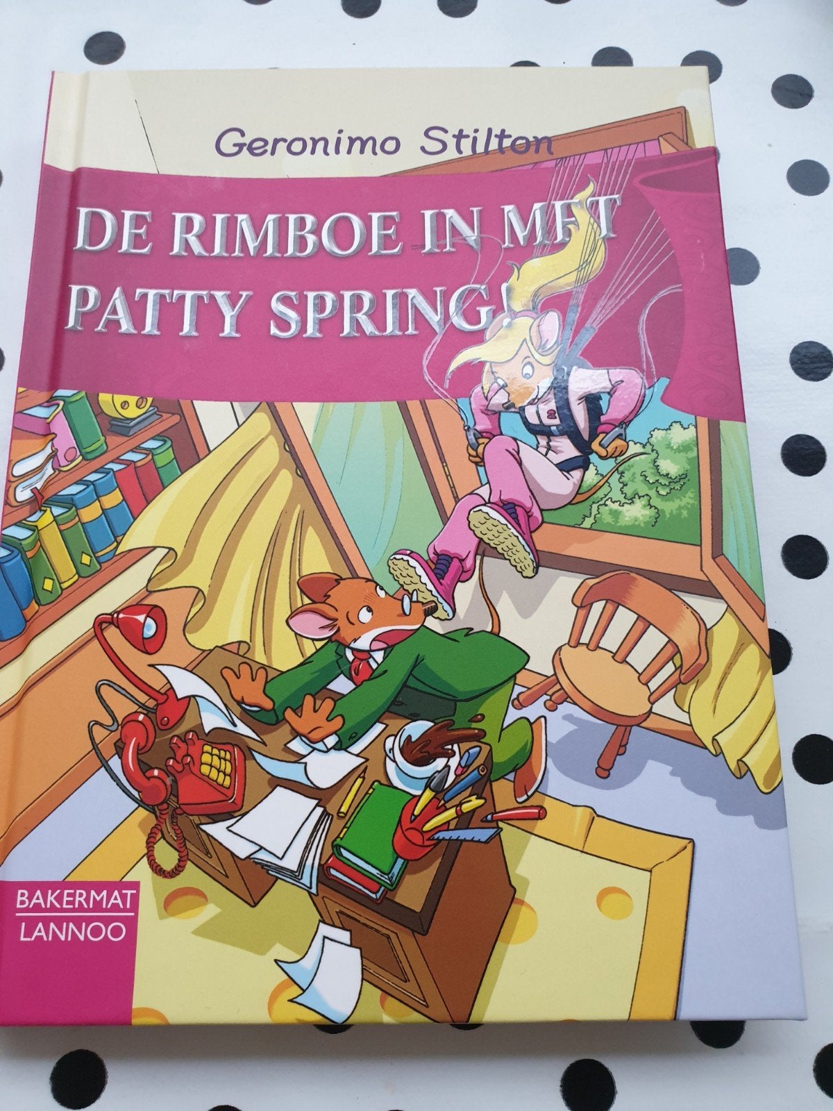 Geronimo Stilton: De Rimboe in met Patty Spring!, Boeken, Ophalen of Verzenden, Zo goed als nieuw, Geronimo Stilton, Fictie algemeen