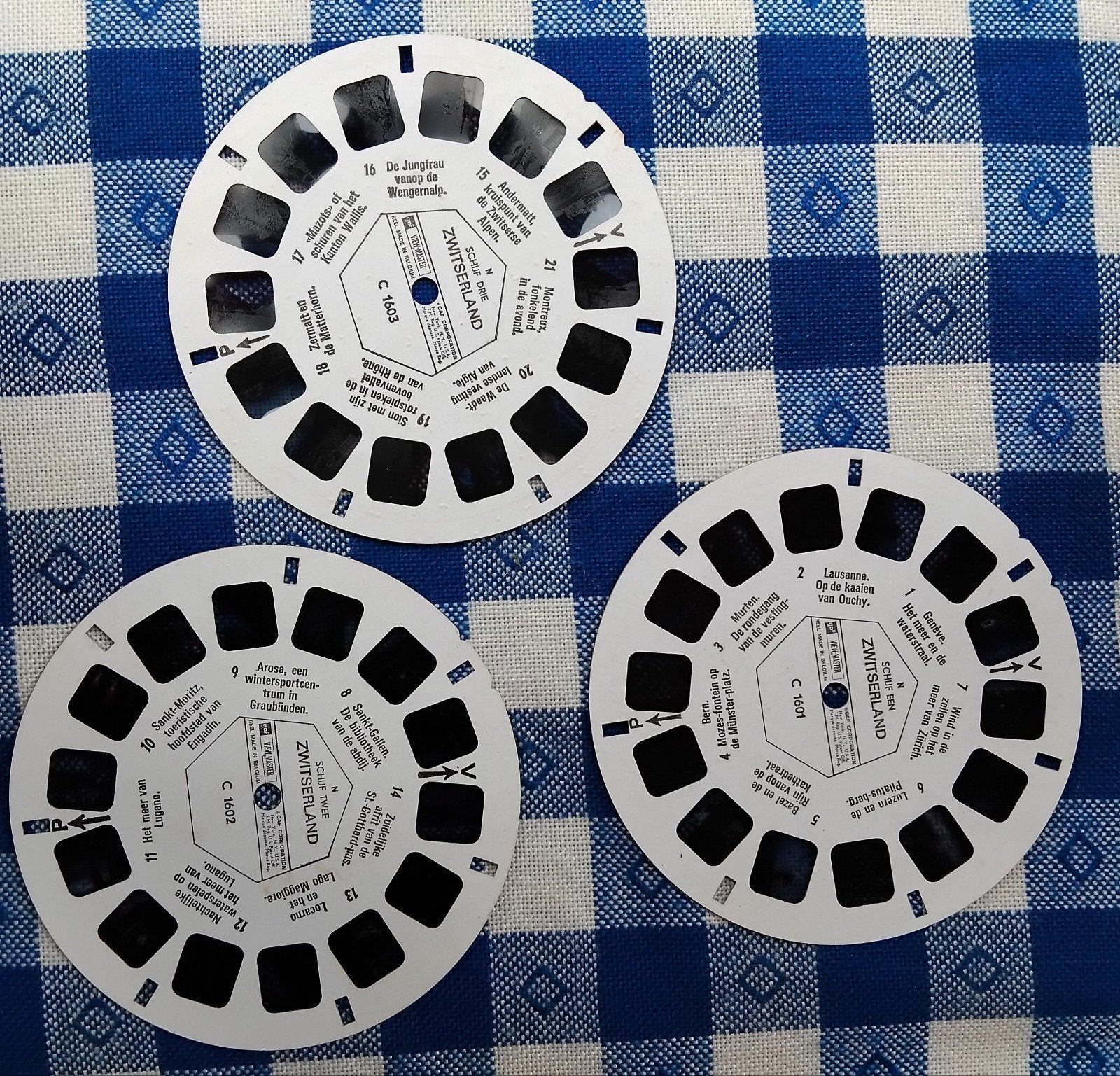 View-Master schijfjes Zwitserland - 3 stuks - jaren 70 -, Verzamelen, Ophalen of Verzenden, Gebruikt