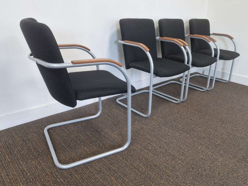 Lande Cole modus sledestoel vergaderstoel buisframe stoel, Lande NL B.V., Info@lande.nl, Zwart, Ophalen of Verzenden