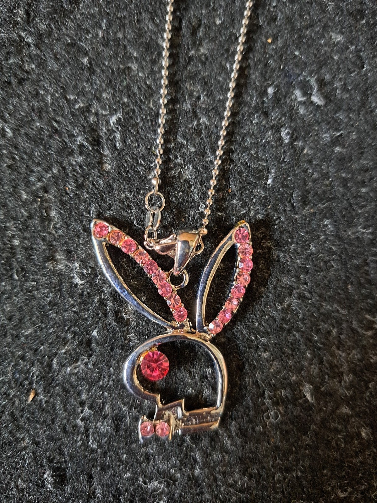Super mooie playboy ketting met hanger, Ophalen of Verzenden, Zo goed als nieuw, Zilver, Overige materialen
