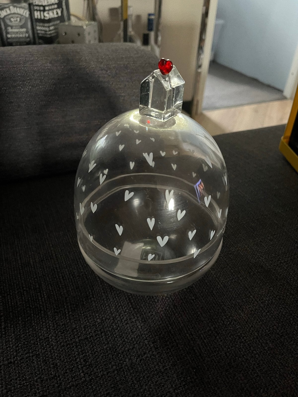 Riviera Maison Ronald McDonald Snoeppot met hartjes, Ophalen, Meerkleurig, Glas, Landelijk