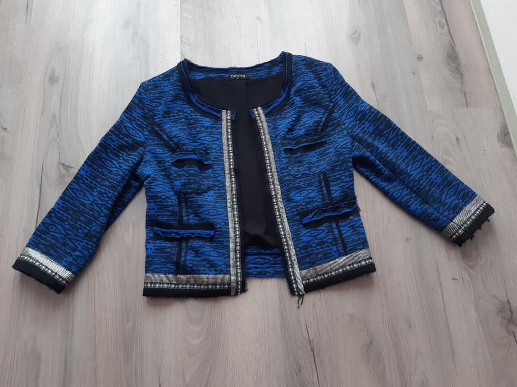 Jasje met aztekenprint blauw/zilver bijna gratis, Maat 38/40 (M), Blauw, Bekka, Ophalen of Verzenden