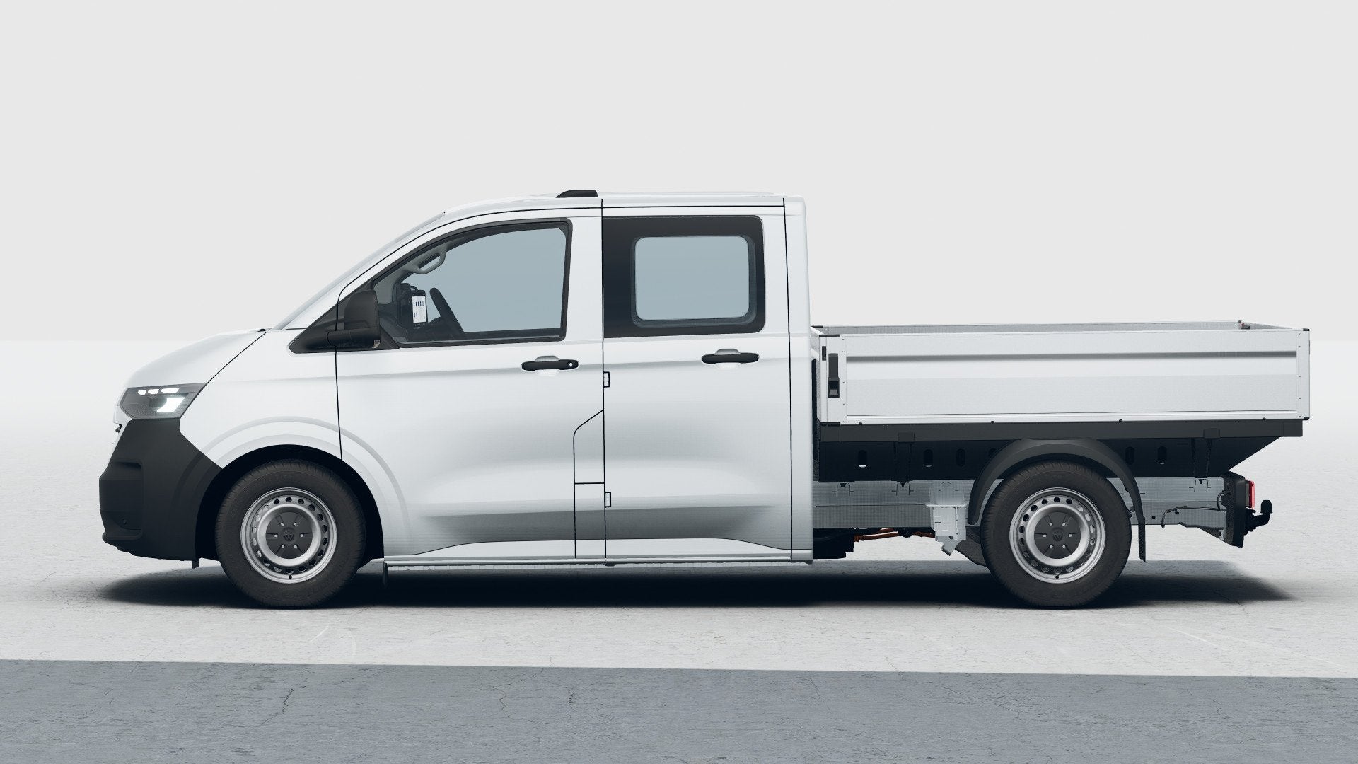 Volkswagen e-Transporter Pick-Up 32 136pk L2H1 100kW 71 kWh, Auto's, Automaat, 12 maanden, 71 kWh, Wit