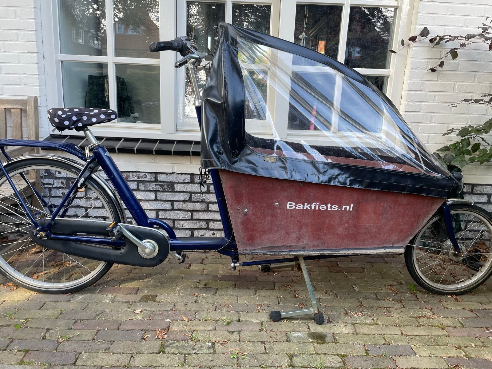 Bakfiets met 7 versnellingen regenkap en afdekzeil, Ophalen, Gebruikt, Goederen, Huif