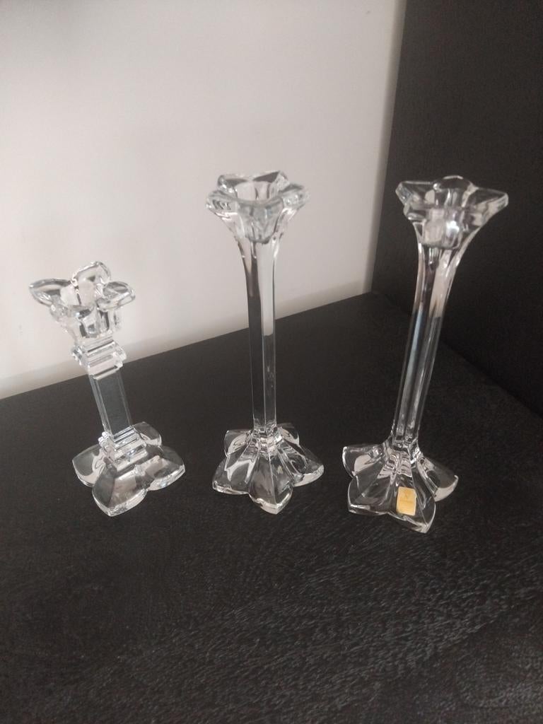 Nachtmann bleikristal 3x kandelaar set van 2 en een losse, Antiek en Kunst, Ophalen of Verzenden