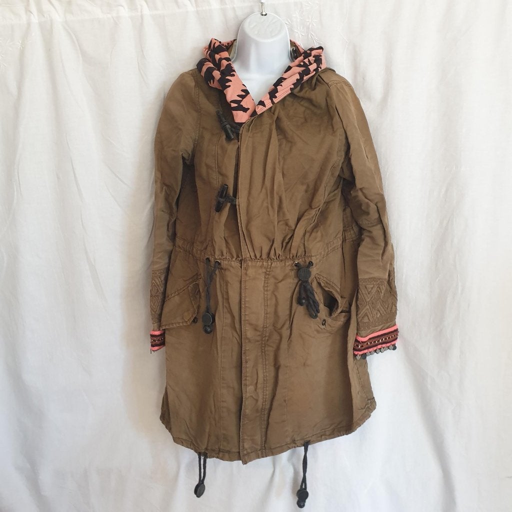 Stoere groene winterjas. Mt 38. Merk Maison Scotch, Maat 38/40 (M), Bruin, ., Ophalen of Verzenden
