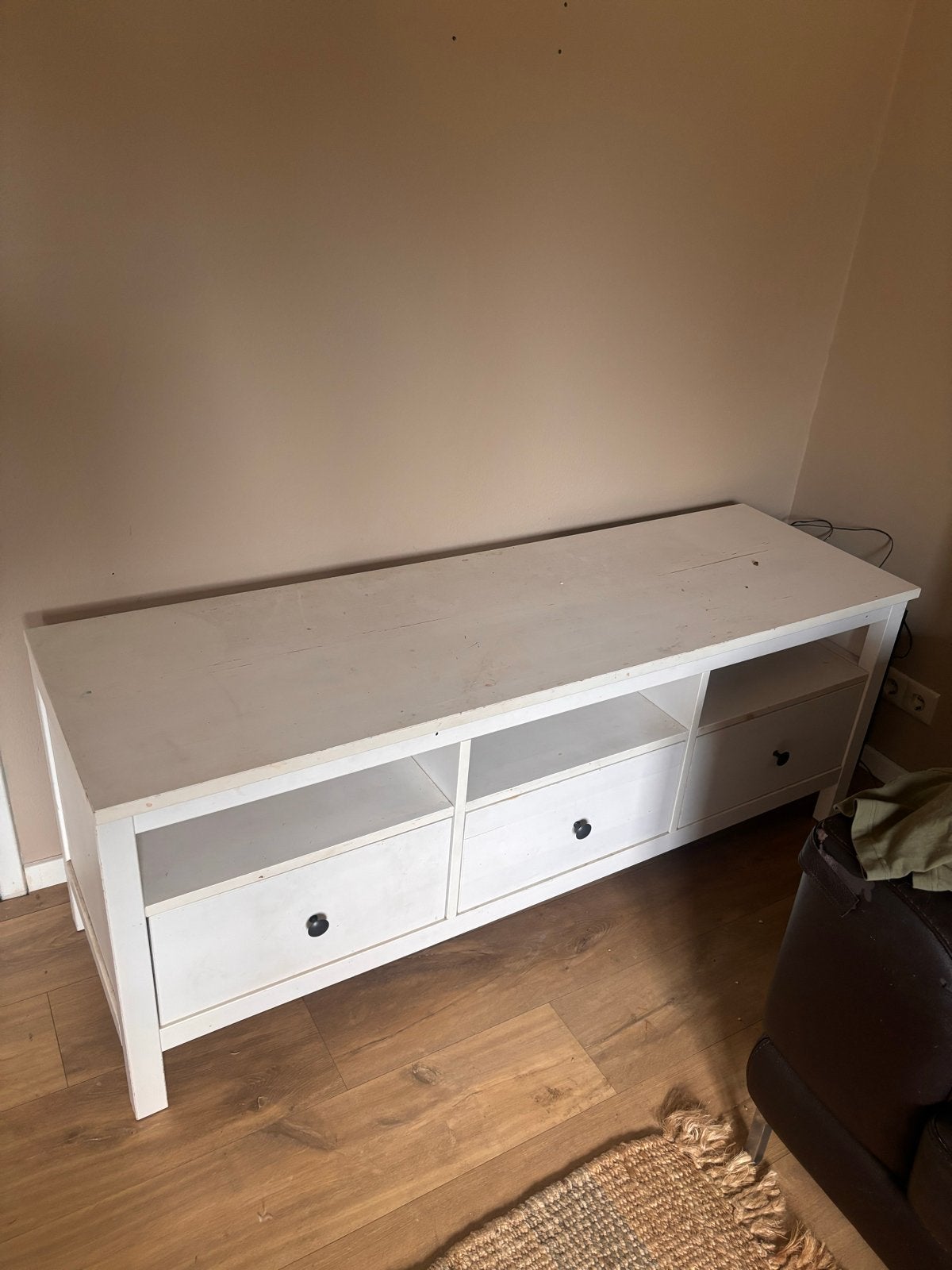 IKEA HEMNES TV-meubel wit - 148x47x57 cm, Ophalen, Gebruikt, 100 tot 150 cm, 25 tot 50 cm