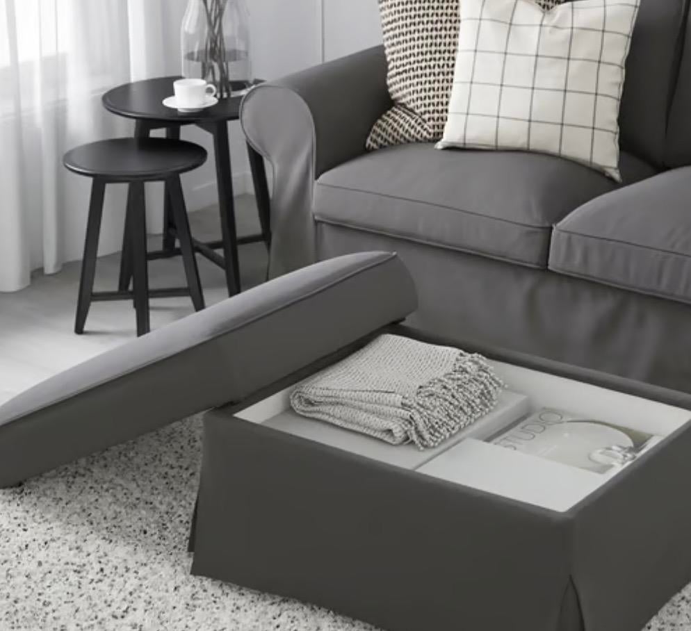 IKEA Ektorp hoezen 3-zitsbank en voetenbank, Huis en Inrichting, Ophalen, Driepersoons, 75 tot 100 cm, Zo goed als nieuw