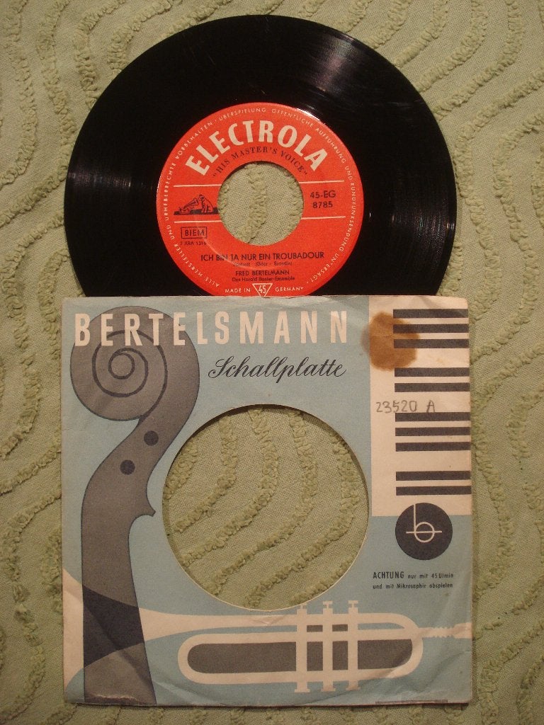 Fred Bertelmann 7" Single: ‘Ich bin ja nur ein Troubadour’, Cd's en Dvd's, Ophalen of Verzenden, Zo goed als nieuw, 7 inch, Schlager