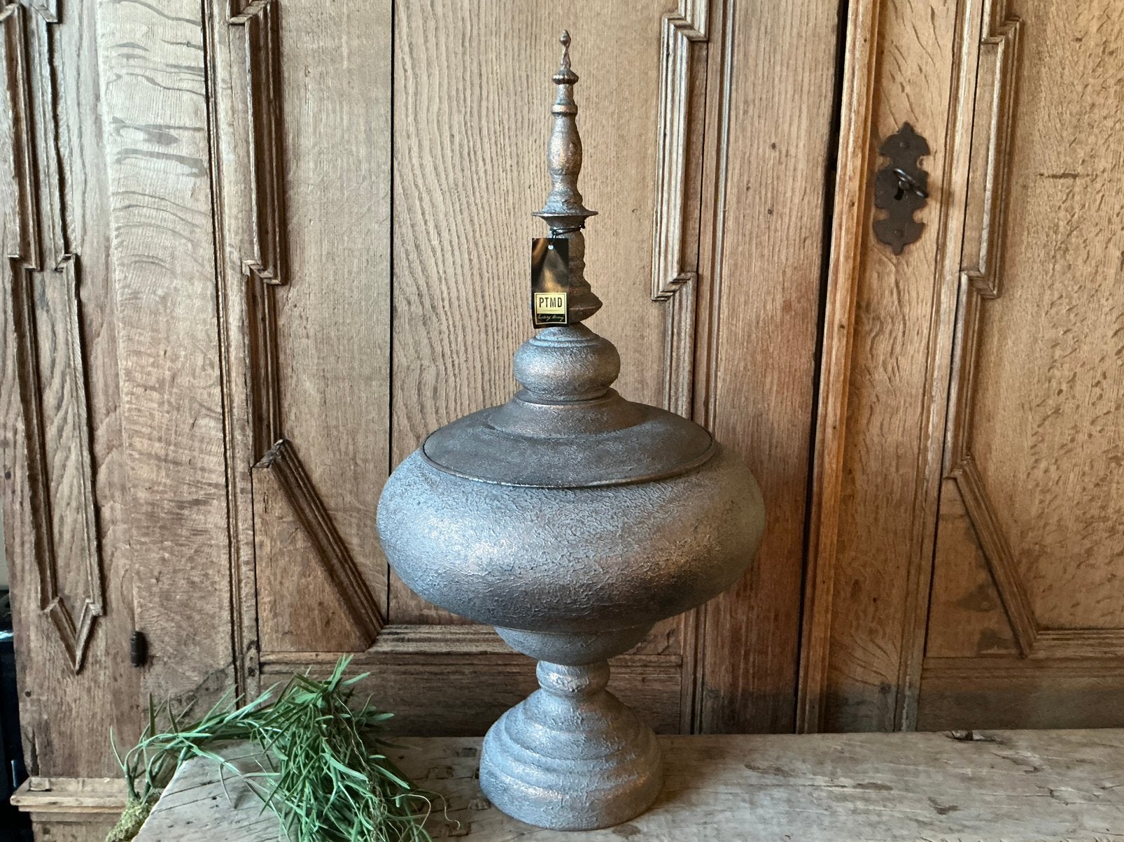NIEUW grote PTMD metalen pot vaas Eben 62 cm, Ophalen of Verzenden, Nieuw