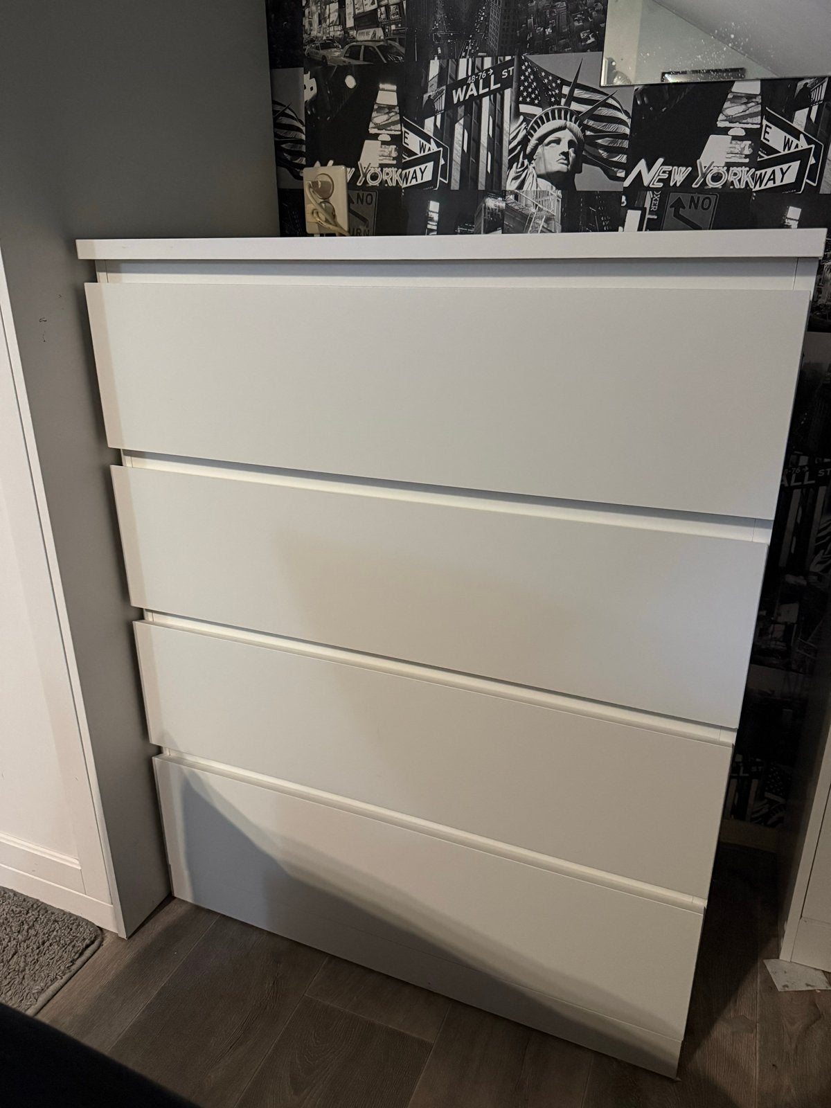 IKEA Malm ladekast wit met 4 laden Glans, Huis en Inrichting, Kasten | Ladekasten, Ophalen, Gebruikt, 100 tot 150 cm, 50 tot 100 cm