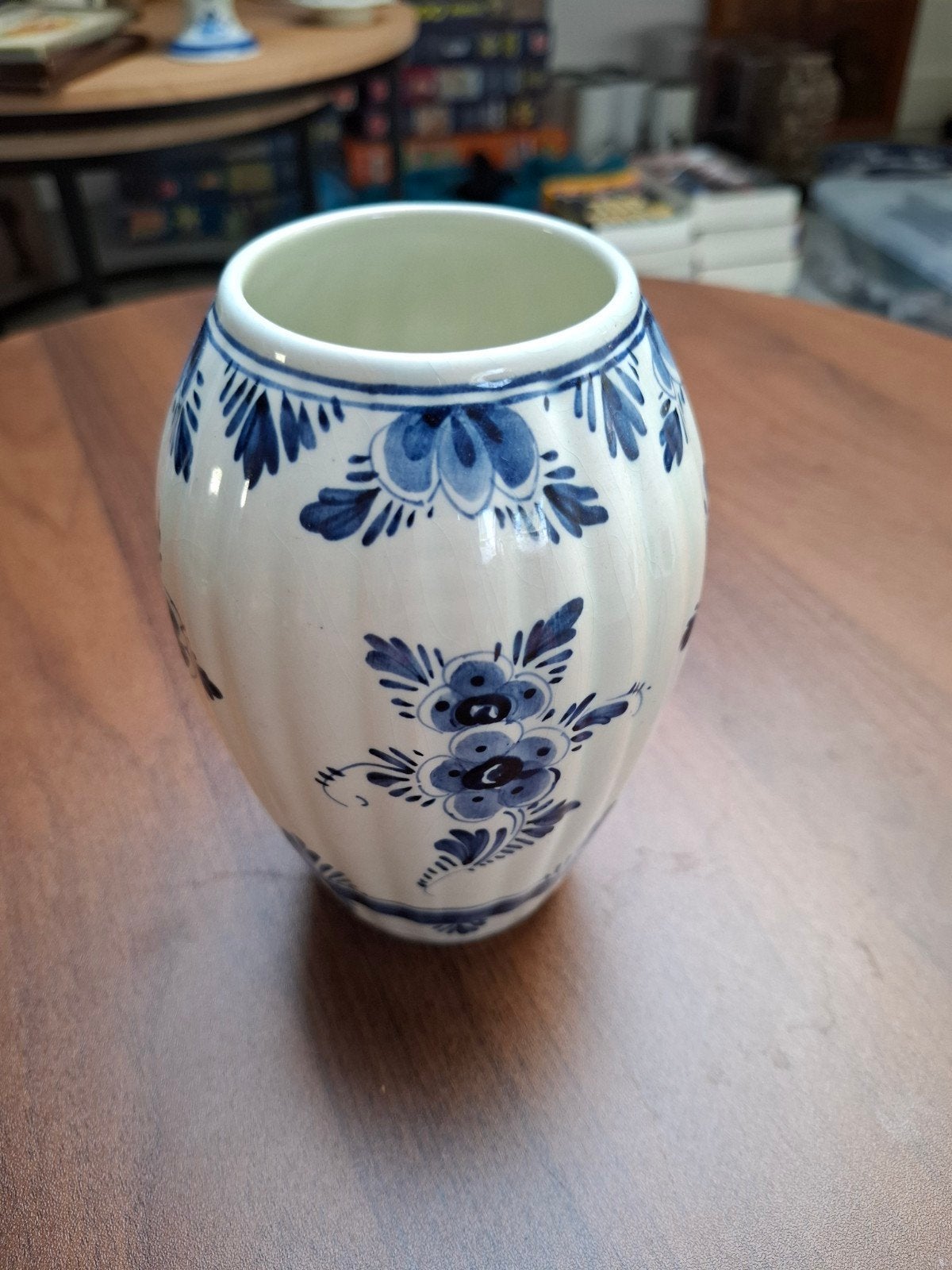 Delfts Holland Handgeschilderde Vaas - Blauw Wit, Antiek en Kunst, Ophalen of Verzenden