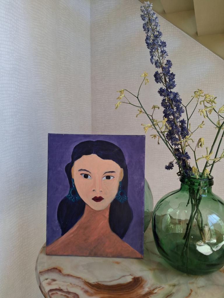 Schilderij vrouw 40 x 50, Ophalen of Verzenden