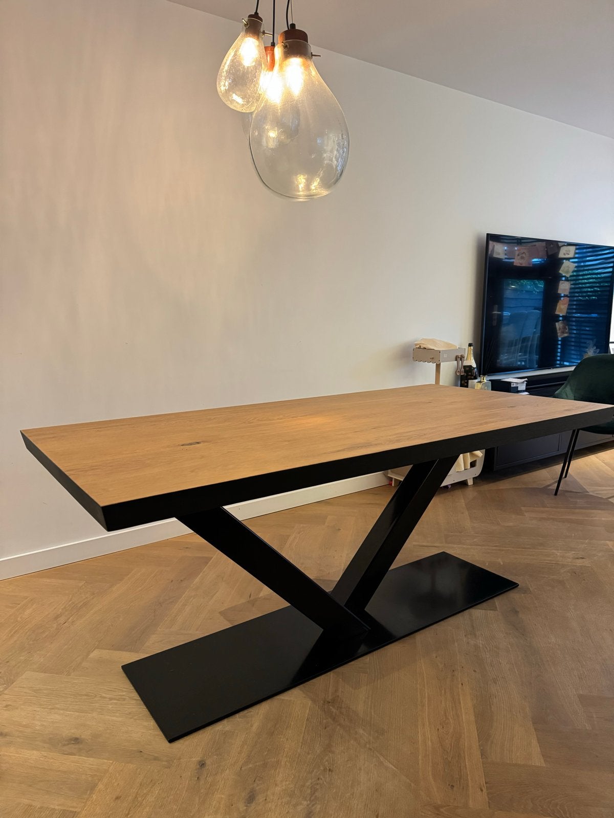 Stijlvolle eettafel van Zwaartafelen, volledig op maat, Ophalen, Eikenhout, 50 tot 100 cm, Zo goed als nieuw