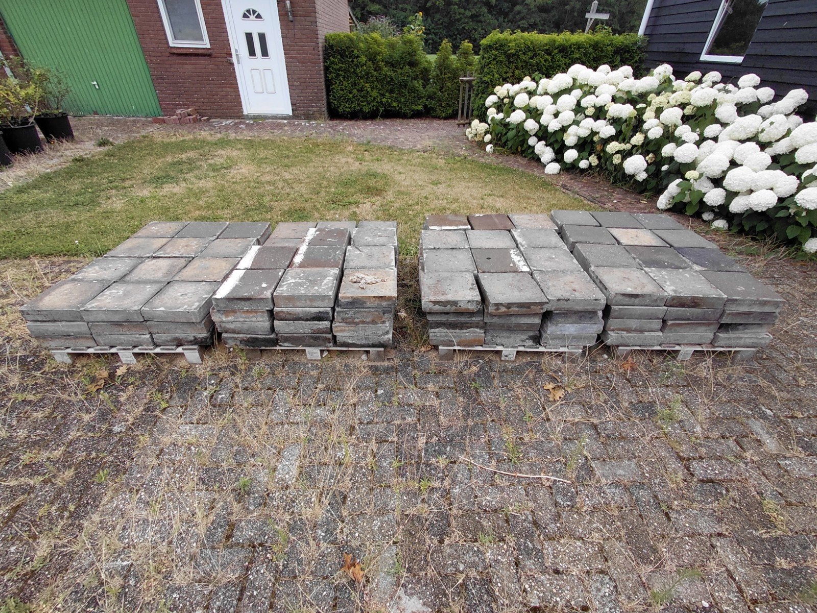 Dikke stoeptegels 30x30x8 176st 15m2, Ophalen, Gebruikt, Overige typen, 10 m² of meer