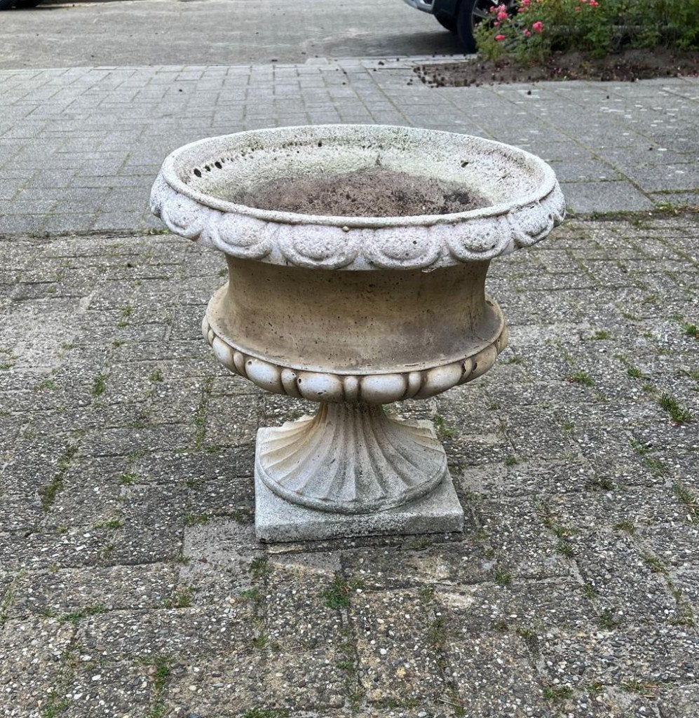 Grote Franse tuin vaas klassieke brocante barok bloempot, Ophalen, Steen, Gebruikt, Rond