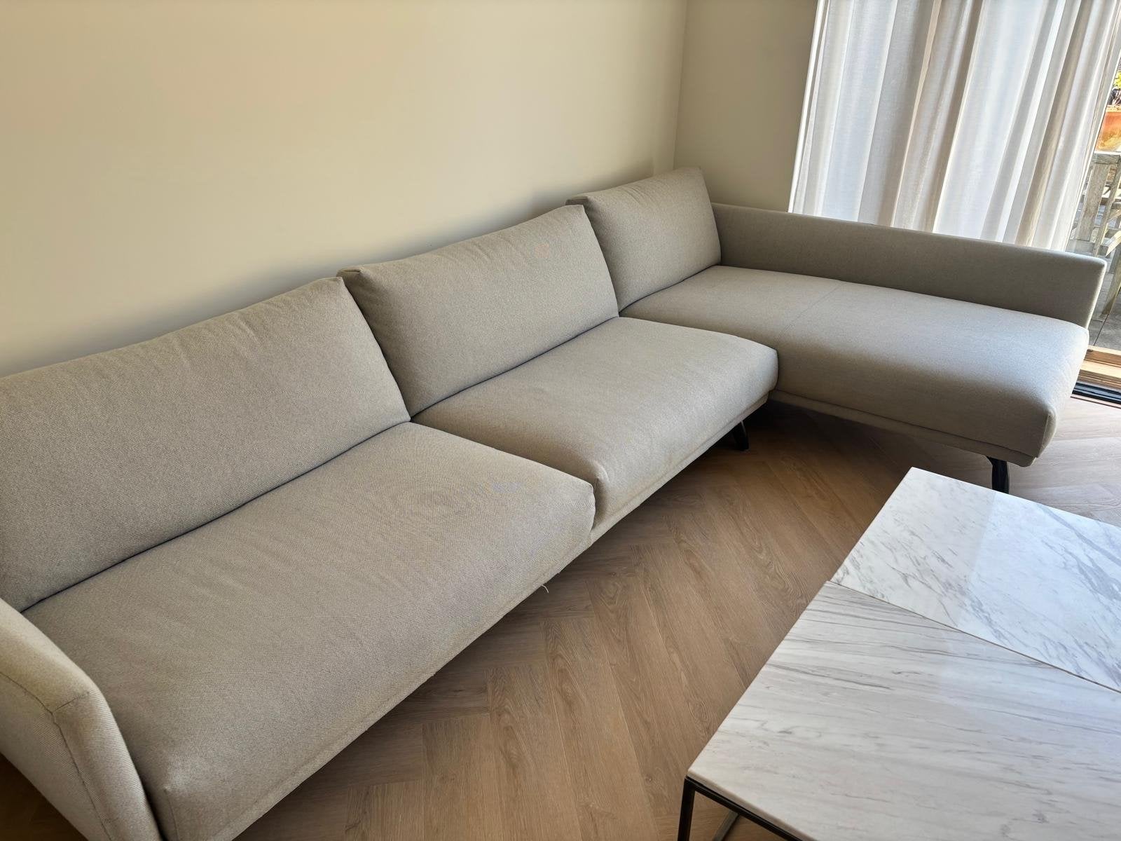 Design On Stock Hoekbank - Wol - 3.25m Breed, Huis en Inrichting, Gebruikt, Hoekbank, 300 cm of meer, Ophalen of Verzenden