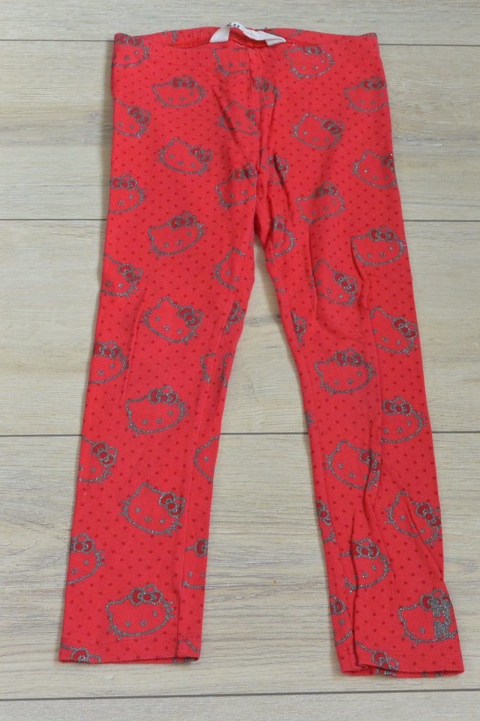 Rode Hello Kitty legging van H&M - maat 110, Broek, Gebruikt, Meisje, Ophalen of Verzenden