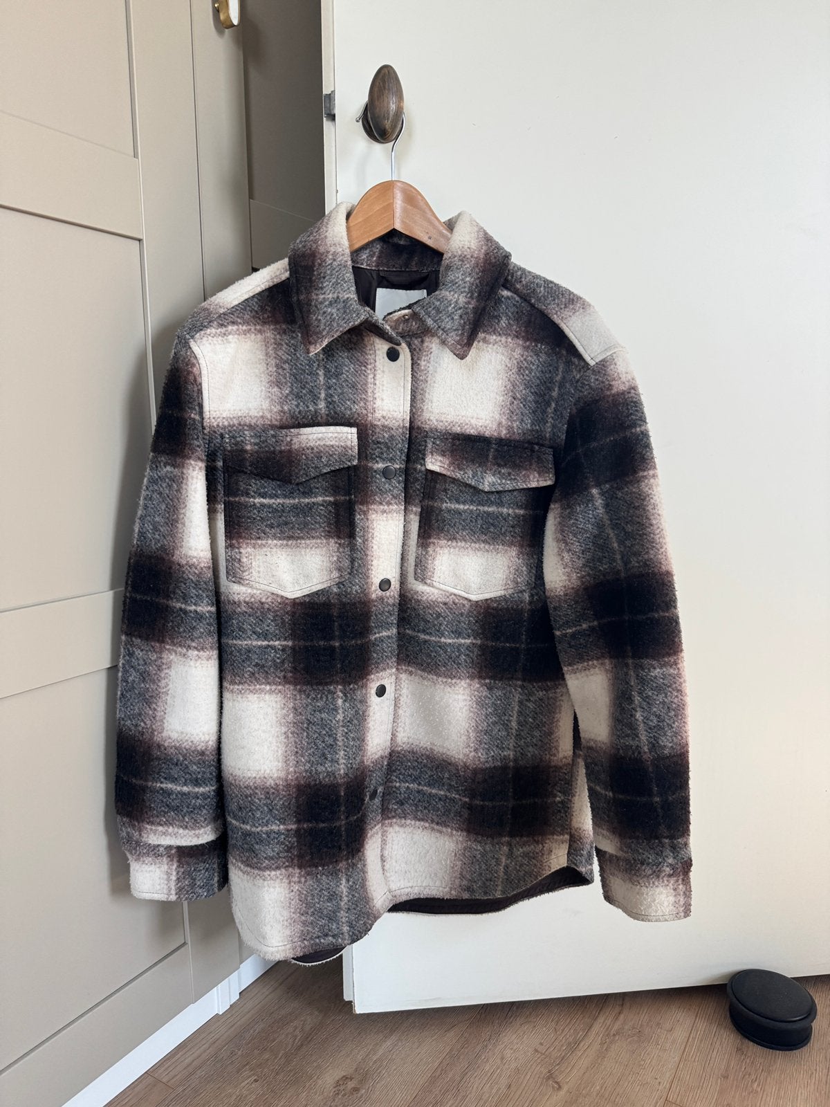 H&M Oversized Tussen Jas Houthakker Bruin Beige - 36/S, Ophalen of Verzenden, Zo goed als nieuw, Maat 36 (S), Beige