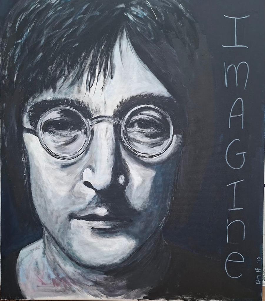 Origineel handgeschilderd schilderij van John Lennon., Ophalen of Verzenden