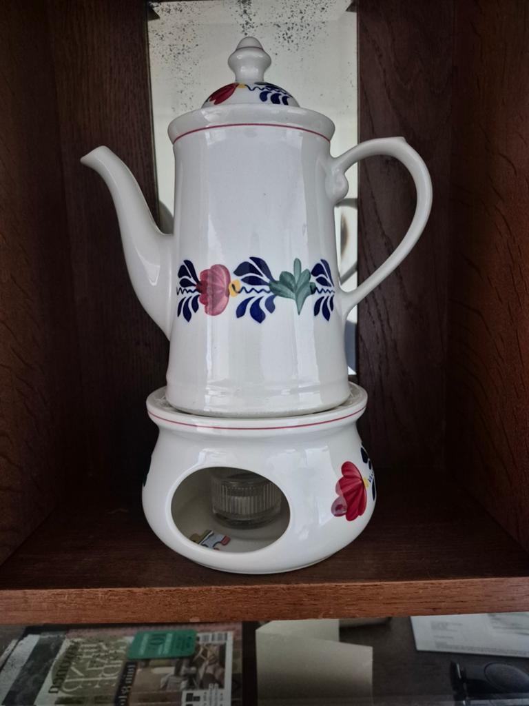 Delfts Blauw Stijl Koffiepot met Warmhouder, Ophalen of Verzenden