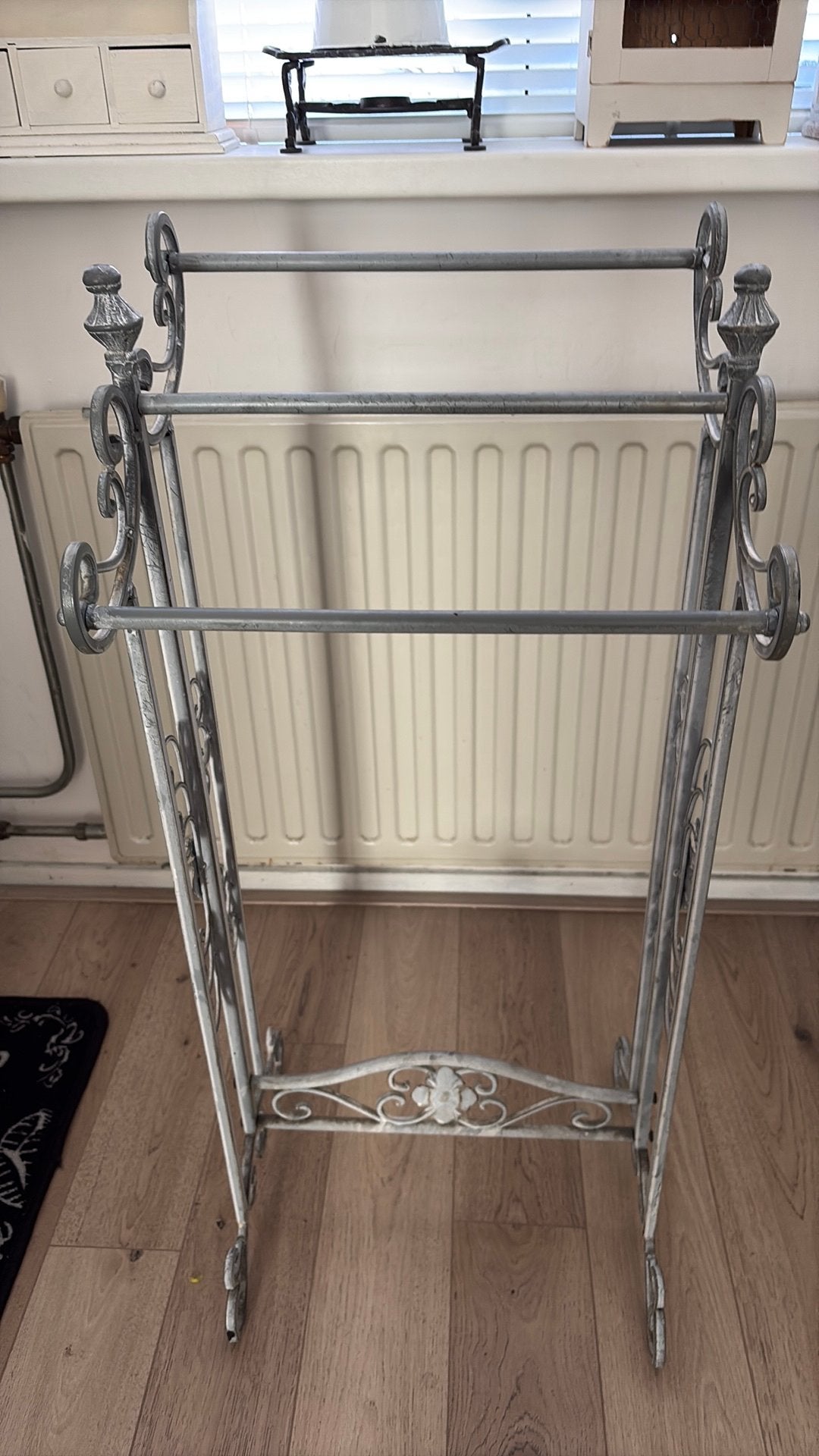Metalen brocante handdoekrekje, Ophalen, Gebruikt