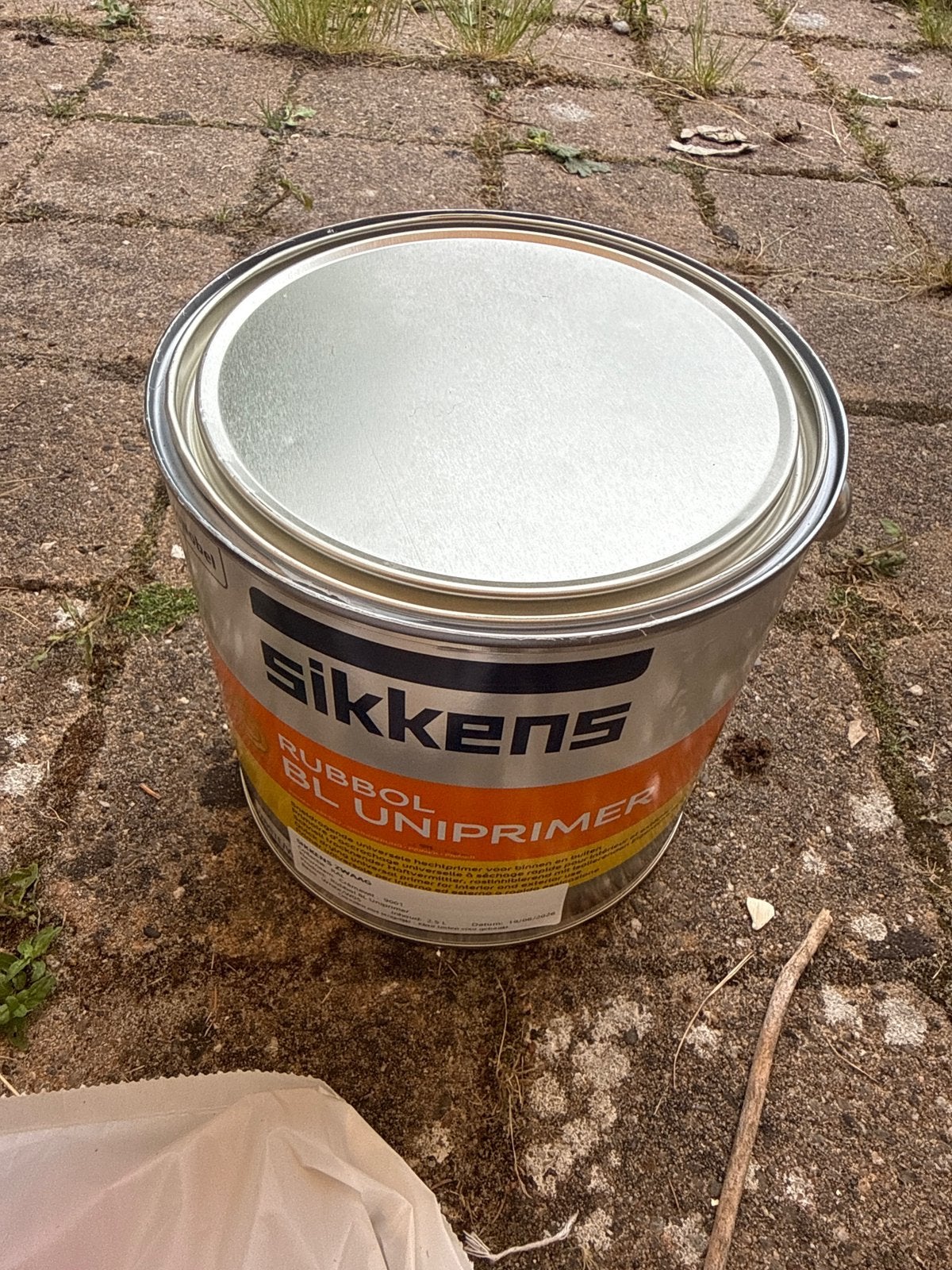 2L sikkens BL Uniprimer cremewit 9001, Ophalen of Verzenden, Zo goed als nieuw, Wit
