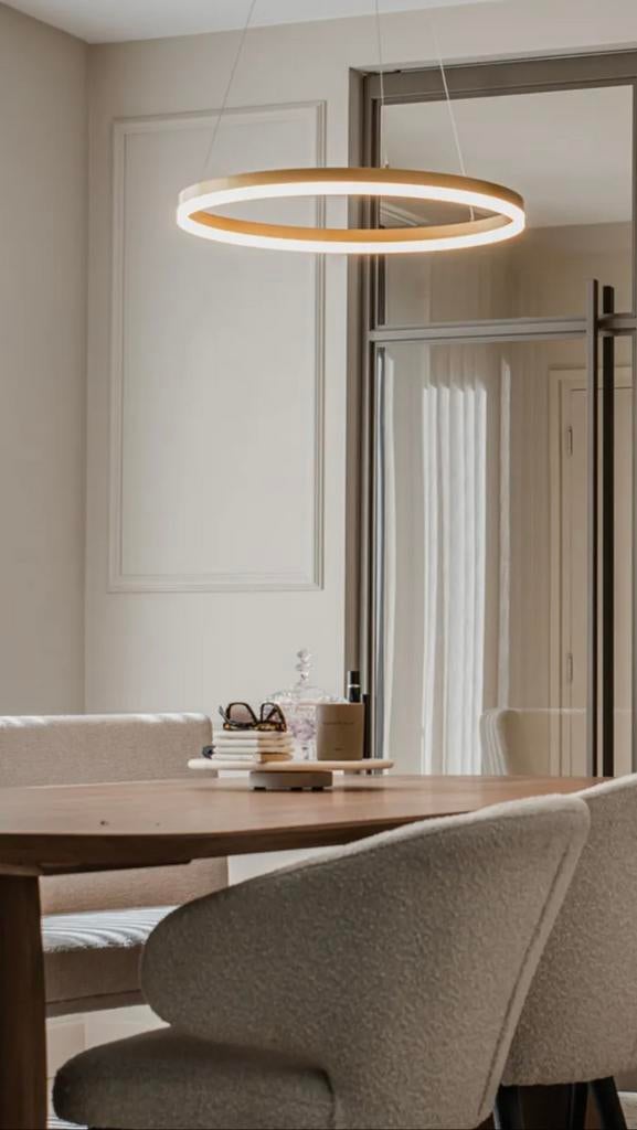 QAZQA Anello hanglamp 60 cm — brons, LED, 3-staps dimbaar, Ophalen, Nieuw