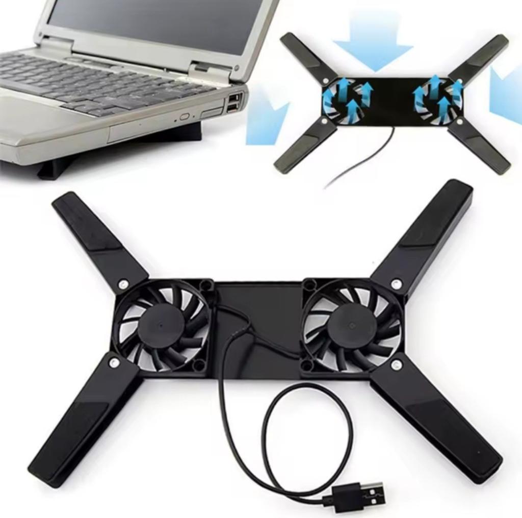 Laptopkoeler USB met 2 ventilatoren en standaard, Computers en Software, Ophalen of Verzenden, Luchtkoeling
