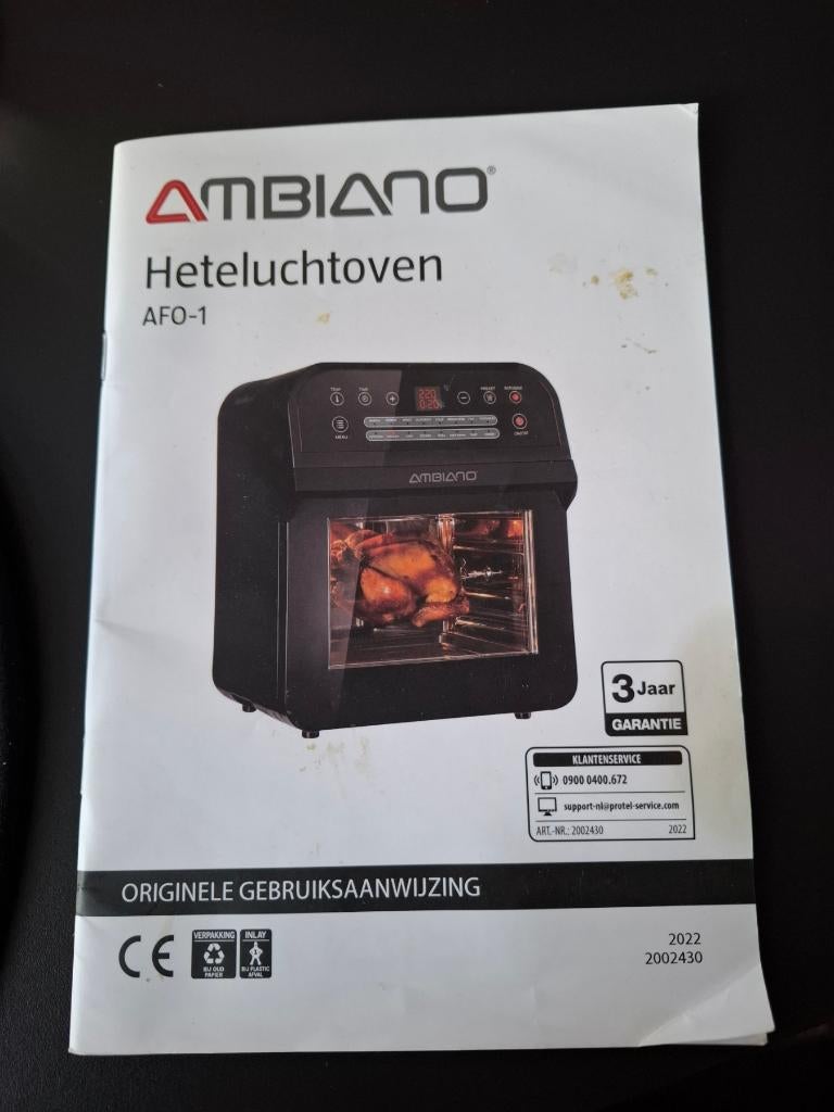 ambiano heteluchtoven/airfryer, Witgoed en Apparatuur, Ophalen, Gebruikt, Vrijstaand, Minder dan 45 cm