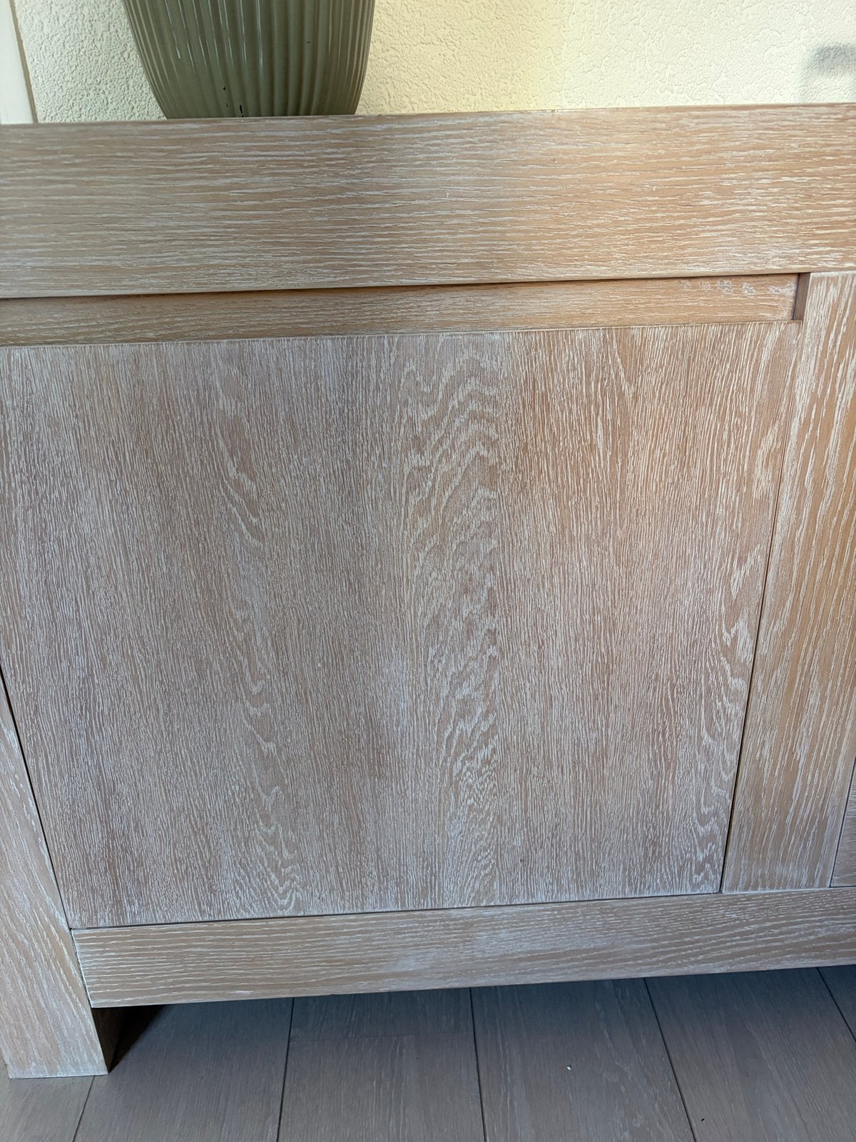 Whitewash eiken dressoir 2.20m lang, 0.50m breed, 0.85m hoog, Ophalen, Gebruikt, Eikenhout, 200 cm of meer
