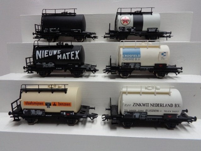 PIKO: 6x Ketelwagen  NS (H0)., Gelijkstroom, Wagon, Ophalen of Verzenden, Roco
