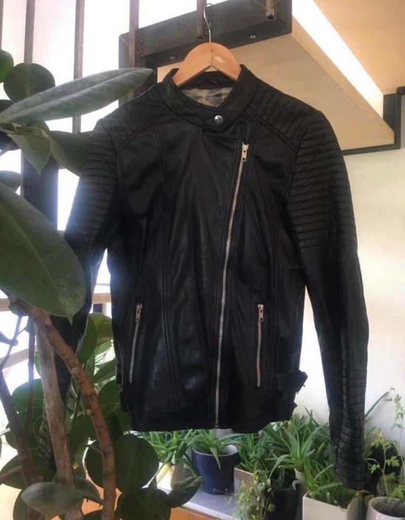Stoere leren jack jas Transmission van Europell - Zwart, Ophalen of Verzenden, Zo goed als nieuw, Maat 38/40 (M), Zwart
