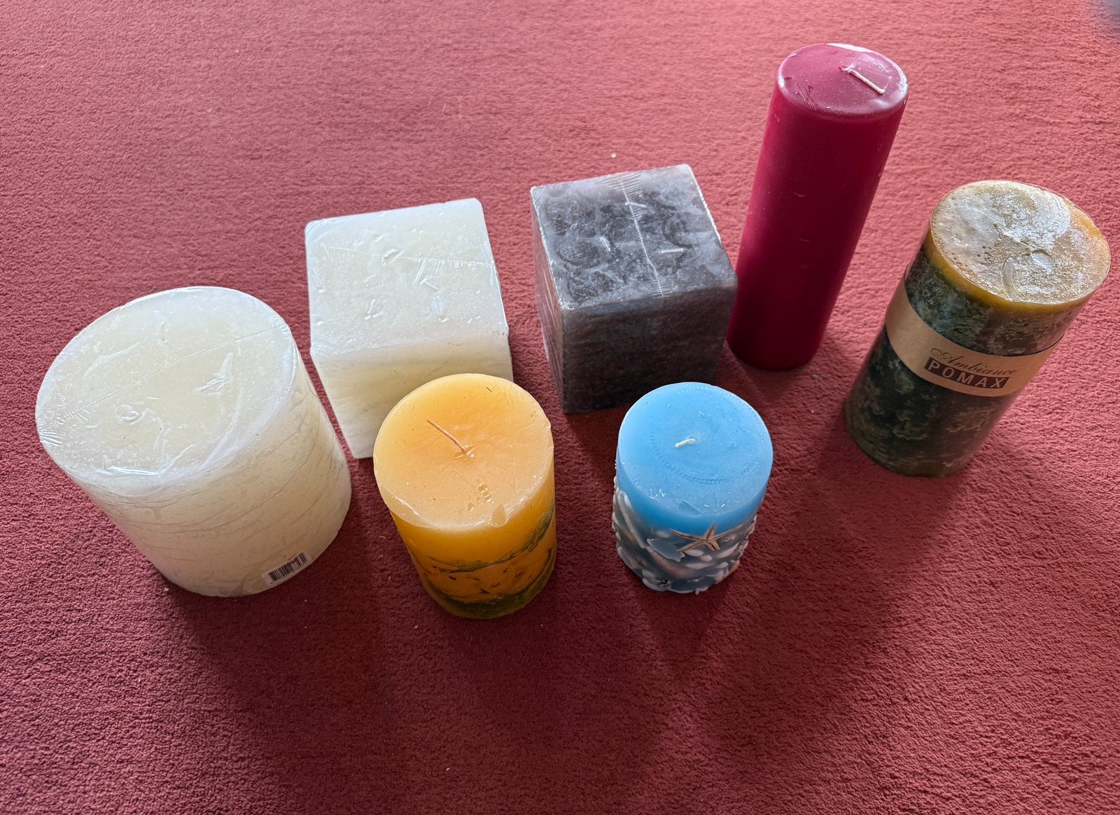 7 mega kaarsen te koop, partij kaarsen, Ophalen of Verzenden, Zo goed als nieuw, Overige materialen