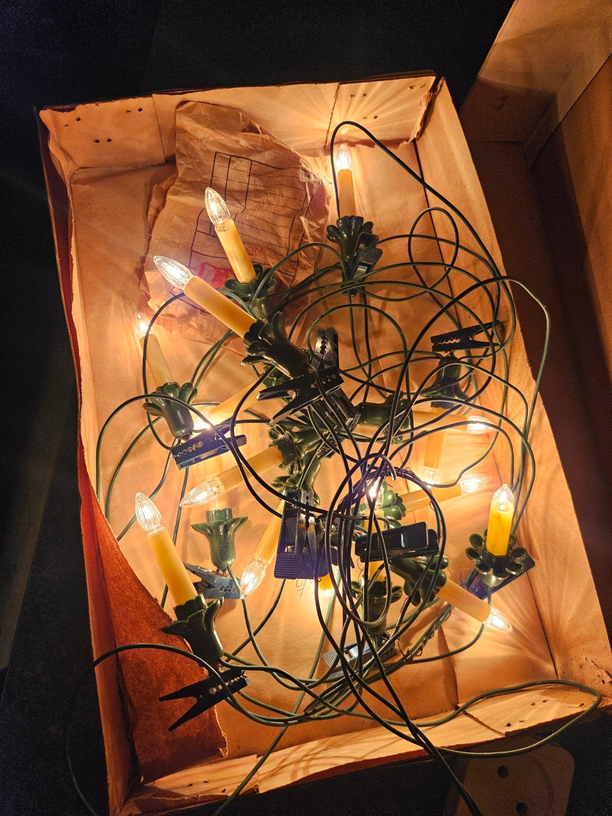 vintage  kerstboomverlichting, Ophalen of Verzenden, Gebruikt