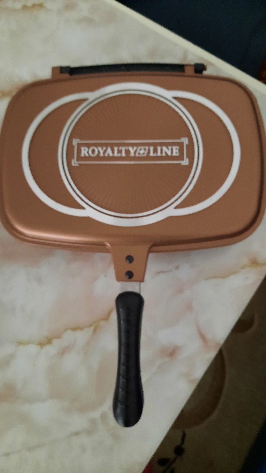 Royalty Line Dubbele Grillpan - Zo goed als nieuw, Koekenpan, Ophalen of Verzenden, Met deksel, Overige merken