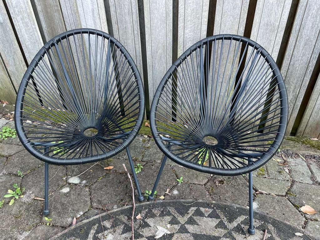 2 Zwarte Tuinstoeltjes voor Kinderen, Ophalen, Gebruikt, Kunststof