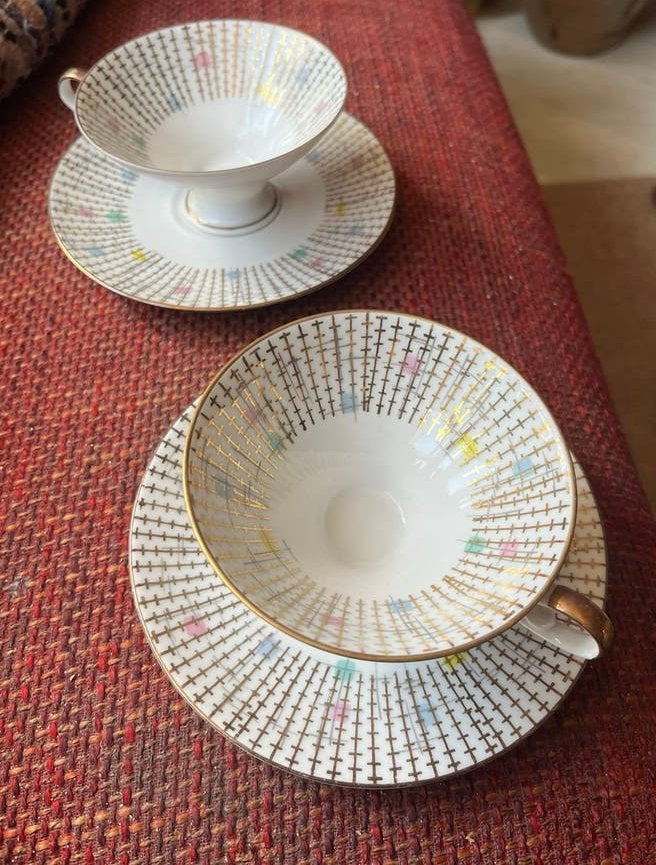 2 Prachtige Vintage Kop en Schotel - Bareuther, Antiek en Kunst, Ophalen of Verzenden