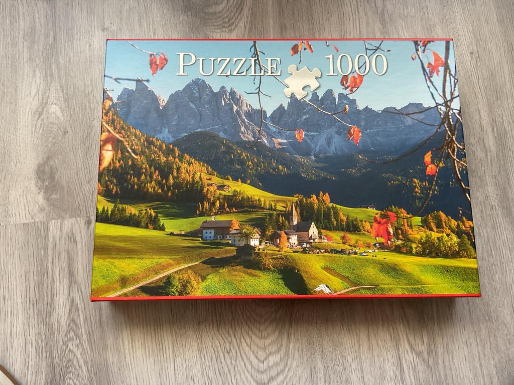 Puzzel 1000 stukjes - Dolomieten berglandschap, Ophalen, 500 t/m 1500 stukjes, Zo goed als nieuw, Legpuzzel