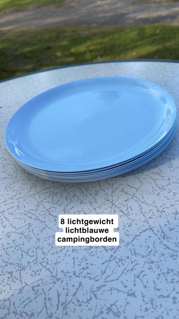 8 blauwe lichtgewicht camping borden, Ophalen of Verzenden, Zo goed als nieuw