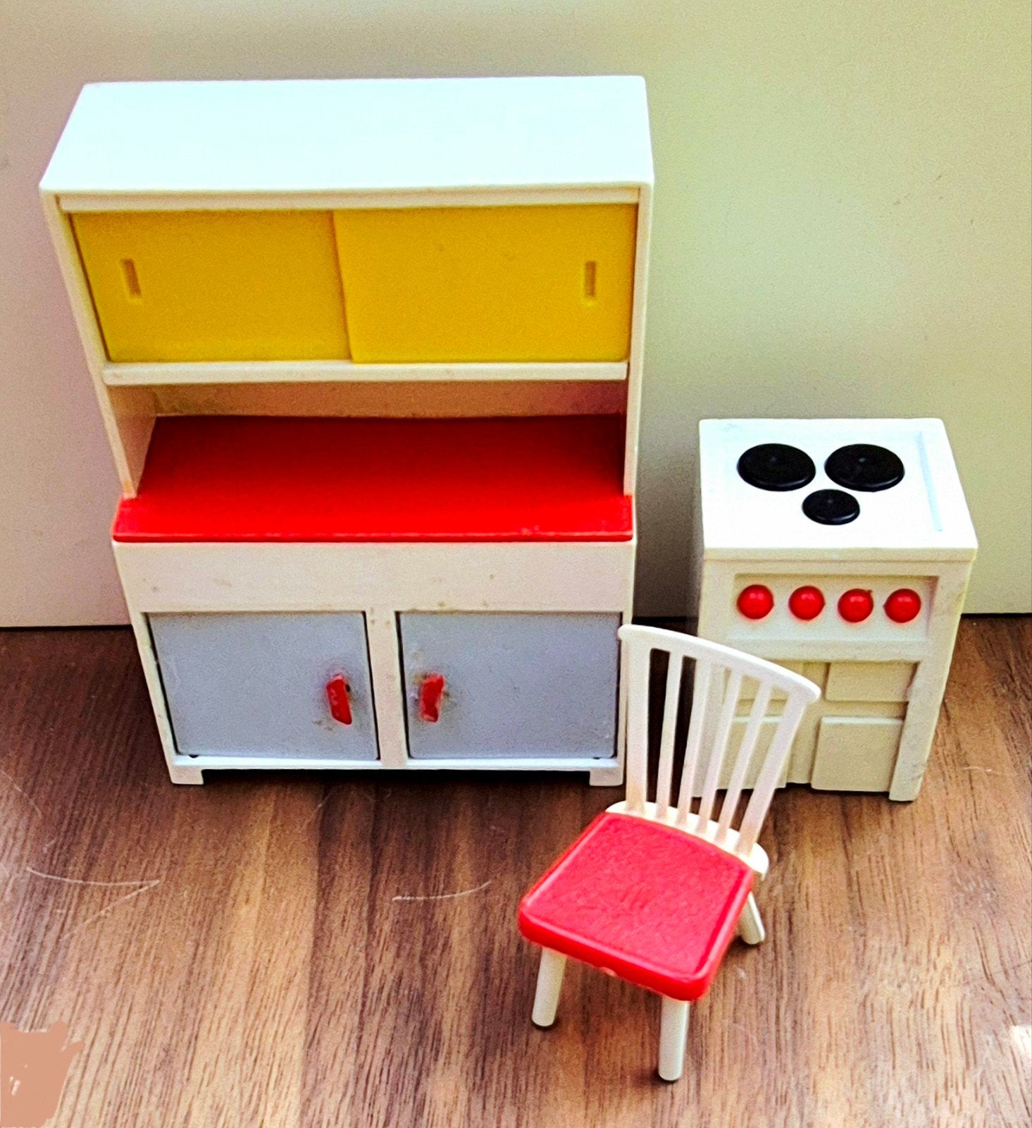 Vintage poppenhuis meubels Modella keuken 1:16 retro Lundby, Verzamelen, Poppenhuizen en Toebehoren, Ophalen of Verzenden, Gebruikt